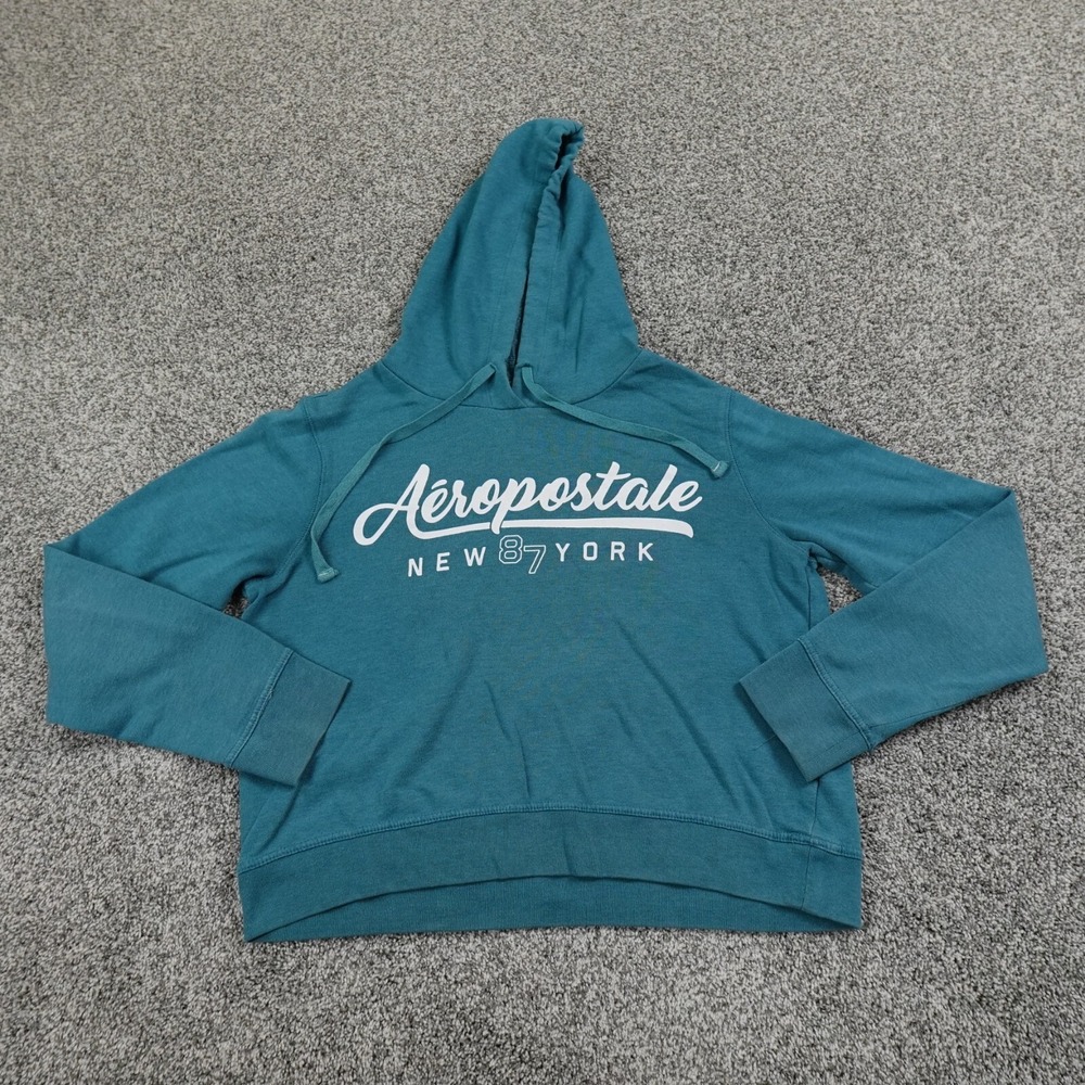 Aeropostale Sweater Womens Large Blue Pullover Sweatshirt Hoodie Casual Preppy